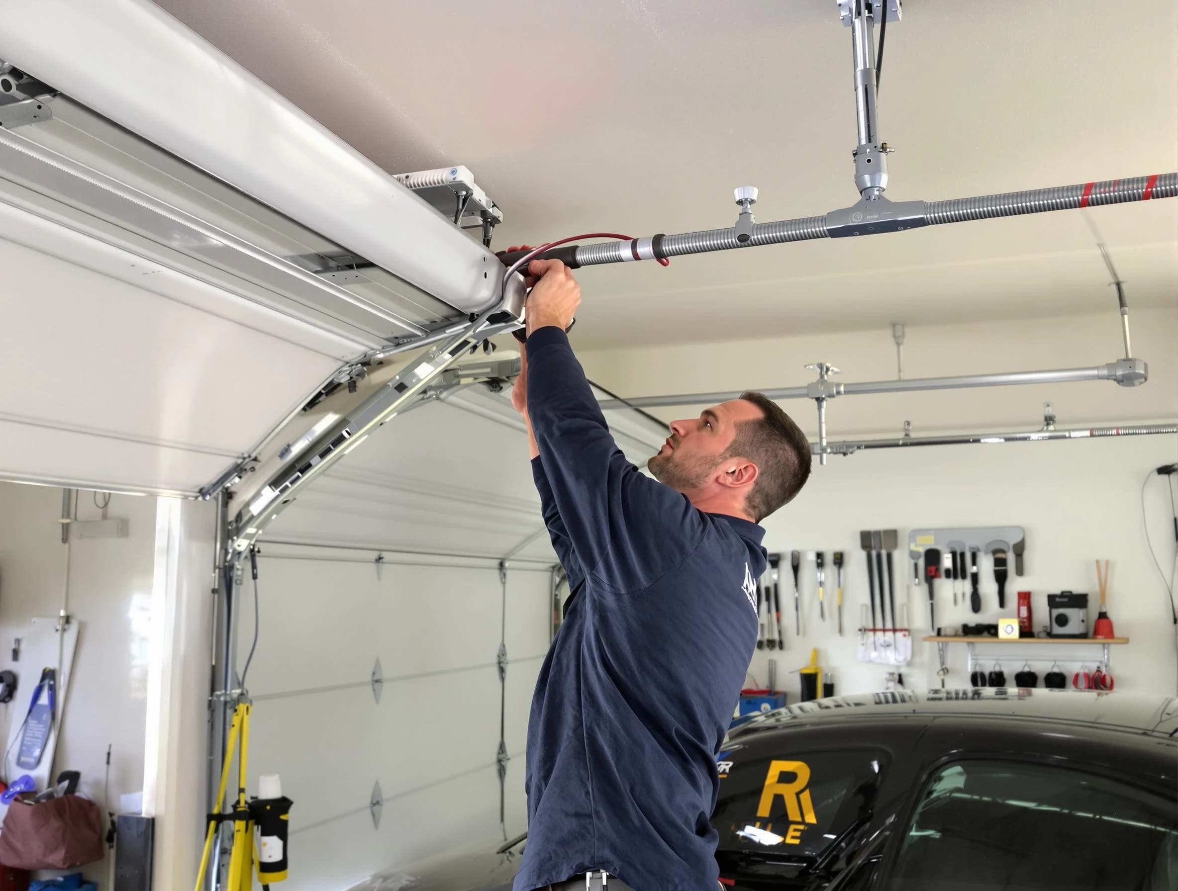 Casa Grande Garage Door Repair technician performing garage door cable repair in Casa Grande