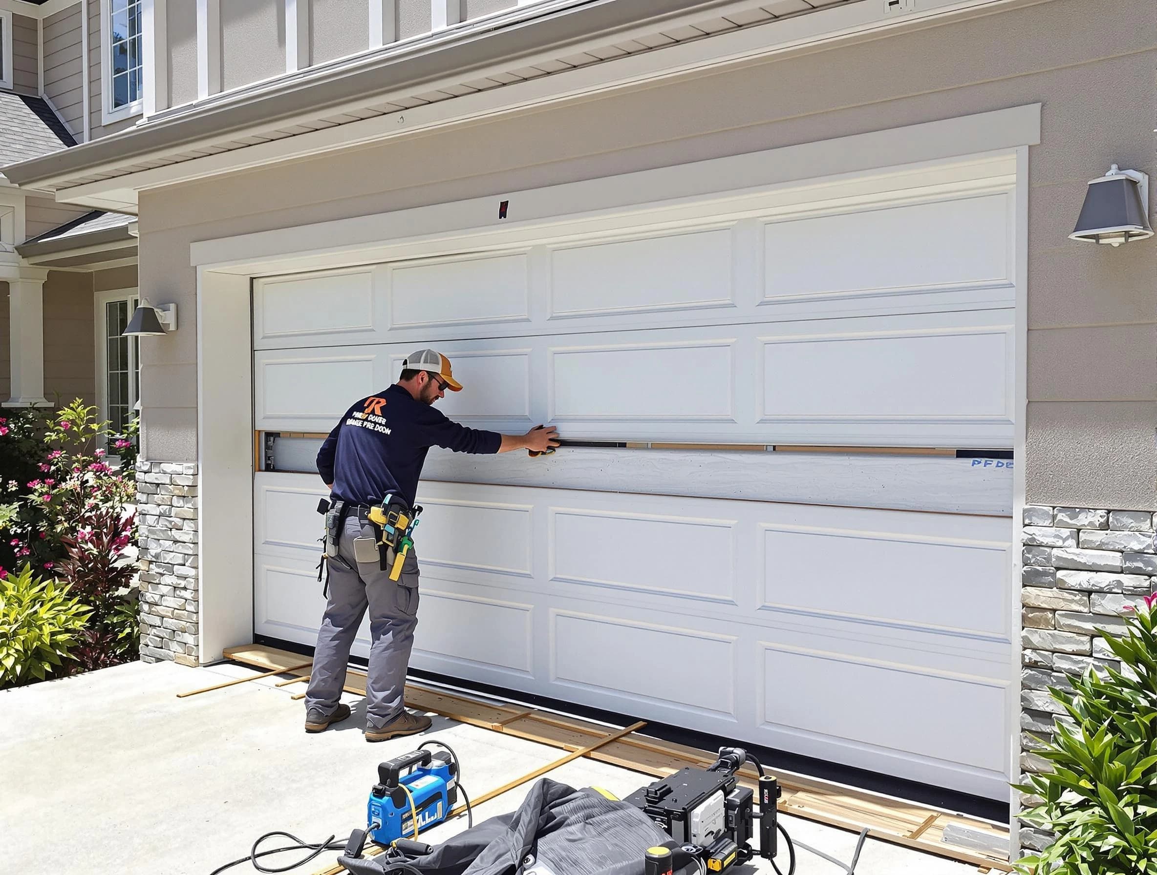 Casa Grande Garage Door Repair team performing complete garage door replacement at Casa Grande residence