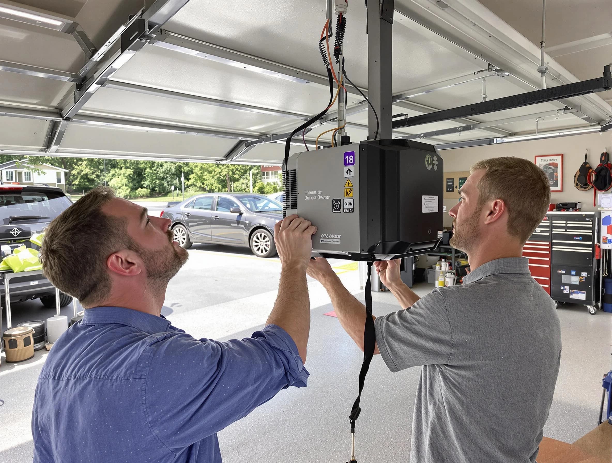 Casa Grande Garage Door Repair technician installing garage door opener in Casa Grande