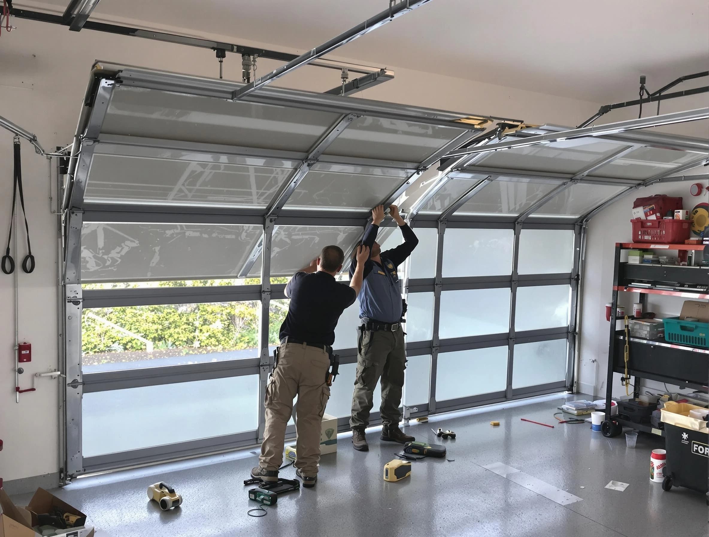 Casa Grande Garage Door Repair expert performing precise panel replacement on Casa Grande garage door