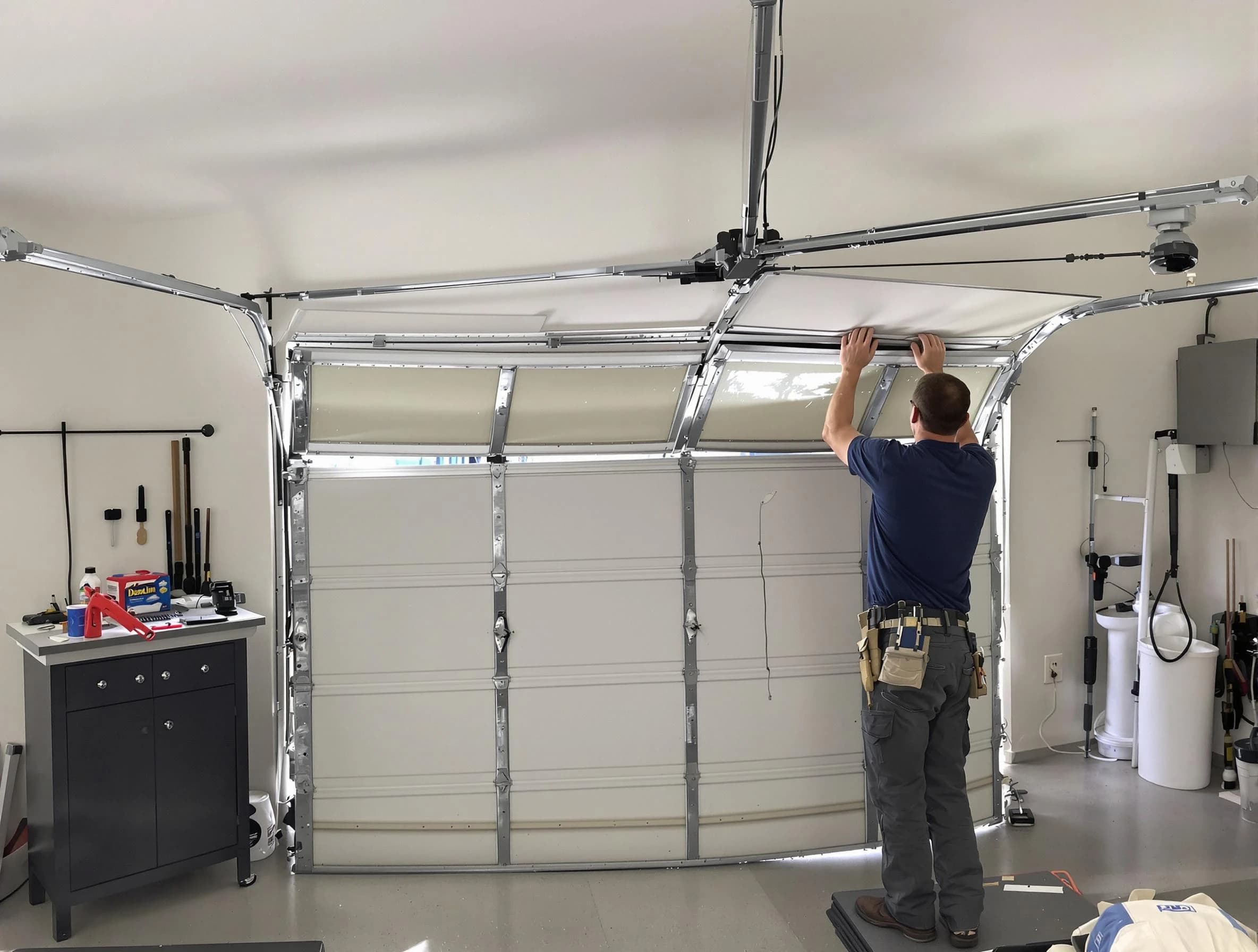 Casa Grande Garage Door Repair specialist performing precise section replacement on Casa Grande garage door