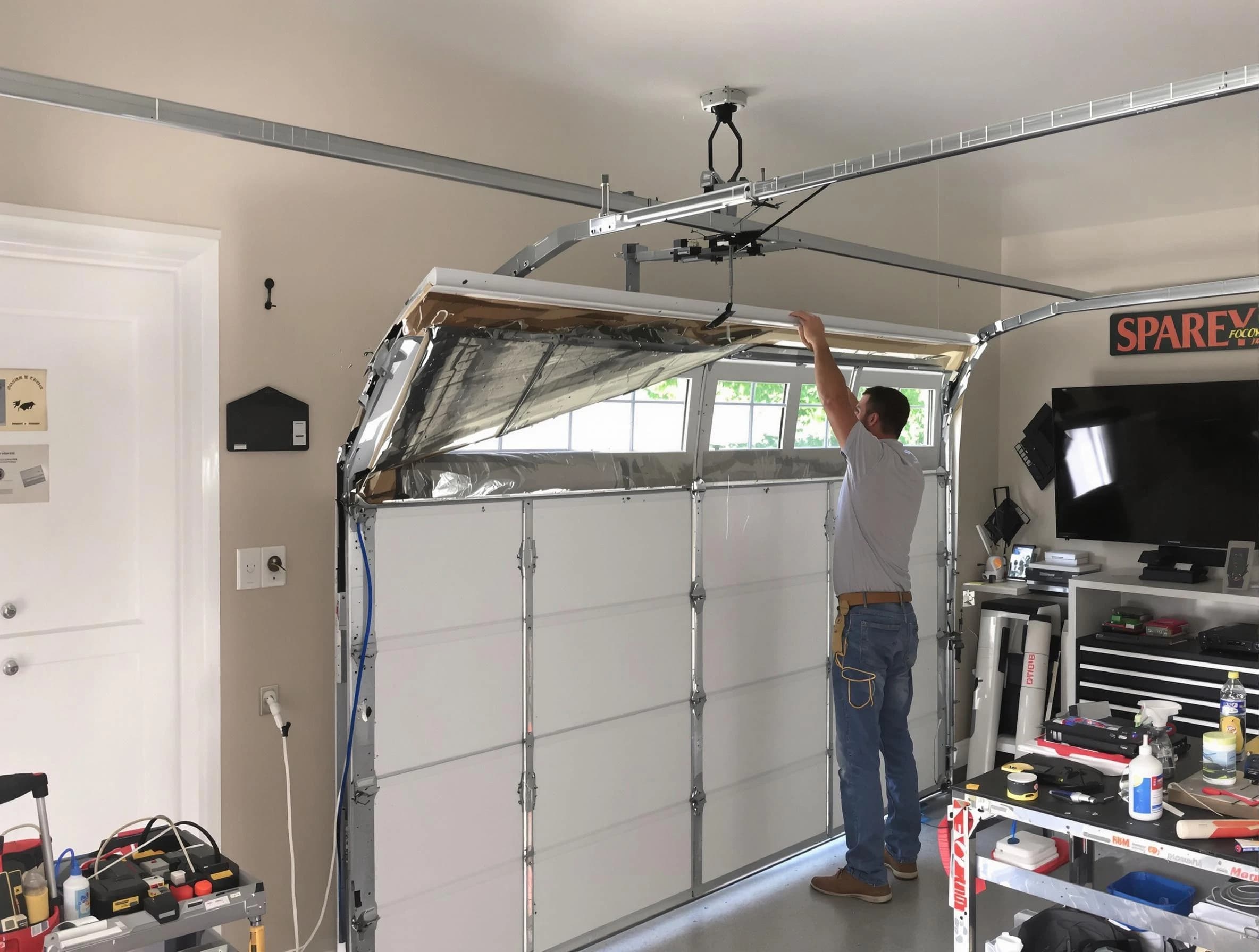 Garage door section replacement by Casa Grande Garage Door Repair in Casa Grande