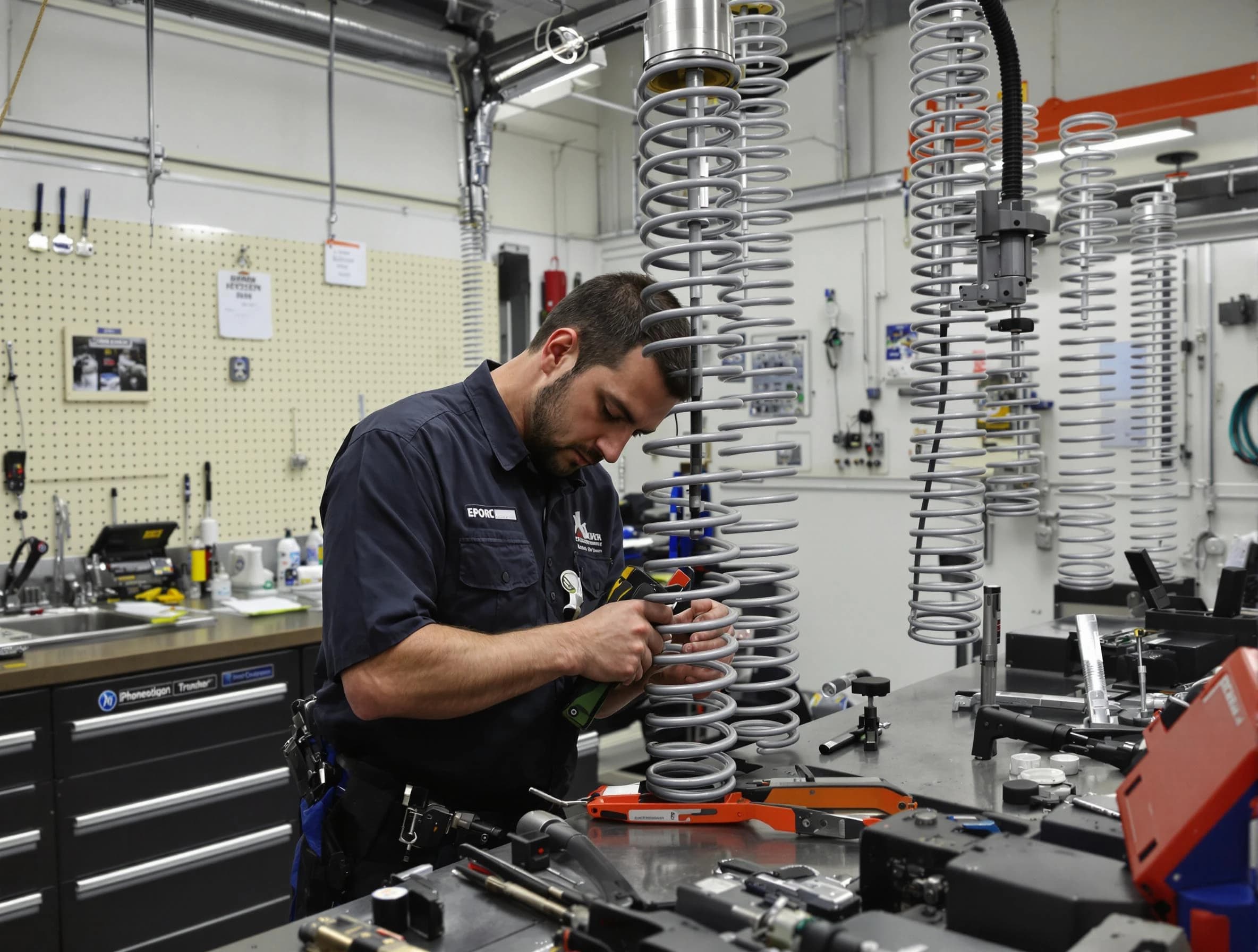 Casa Grande Garage Door Repair technician performing spring repair in Casa Grande